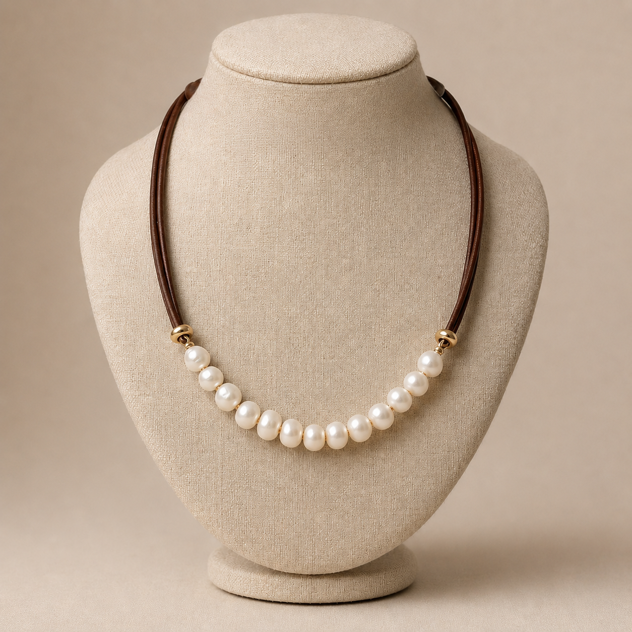 Thirteen Pearls on leather