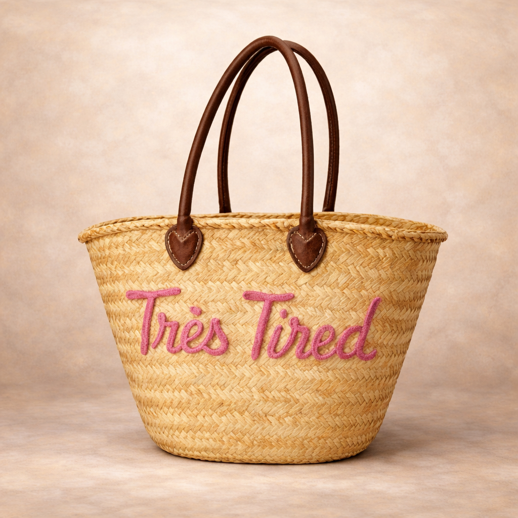 The Kitty Badminton Straw Bag - Pick your Quote